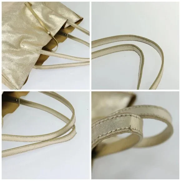 TIFFANY&Co. Reversible Tote Bag Leather Suede Gold Tone Auth 105966